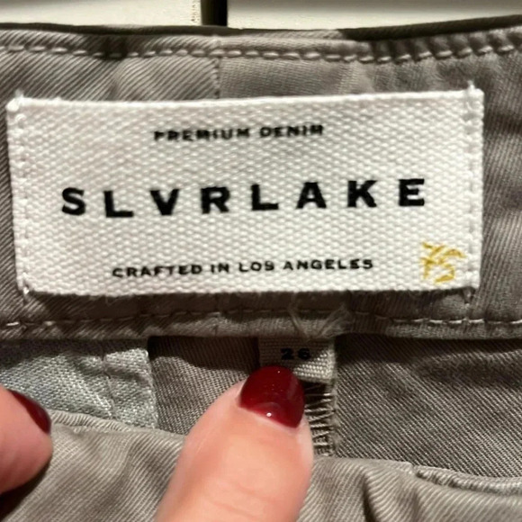 NWOT SLVRLAKE Lola Chino Pants Smokey Aloe Women’s Size 26 - Picture 8 of 9